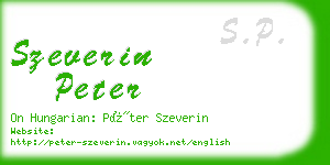 szeverin peter business card